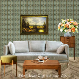 Gilded Flower Cage Behang