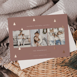 Gilded Forest | Elegant Christmas Photo Collage Folie Feestdagenkaart