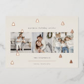 Gilded Forest | Elegant kerstfoto-collage Folie Feestdagenkaart (Voorkant)