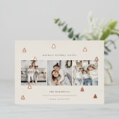 Gilded Forest | Elegant kerstfoto-collage Folie Feestdagenkaart (Staand Voorkant)