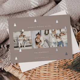 Gilded Forest | Elegant kerstfoto-collage Folie Feestdagenkaart