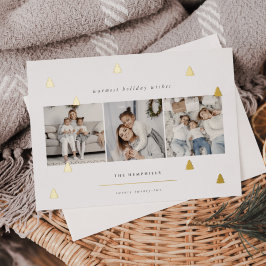 Gilded Forest | Elegant kerstfoto-collage Folie Feestdagenkaart