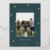 Gilded Forest | Kerstfoto van Elegant Folie Feestdagenkaart (Voorkant)