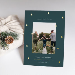 Gilded Forest | Kerstfoto van Elegant Folie Feestdagenkaart