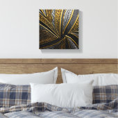 Gilded Fusion–Black & Gold Engraved Metal Wall Art Canvas Afdruk (Insitu (Slaapkamer))