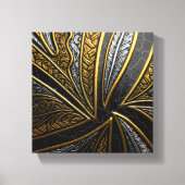 Gilded Fusion–Black & Gold Engraved Metal Wall Art Canvas Afdruk (Voorkant)