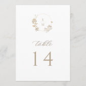 Gilded Garden Monogram Wedding Table Number Programmakaart (Achterkant)
