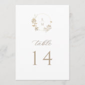 Gilded Garden Monogram Wedding Table Number Programmakaart (Voorkant)