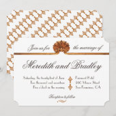 Gilded Glamor Wedding | Art Deco Gold Invite Kaart (Voorkant / Achterkant)