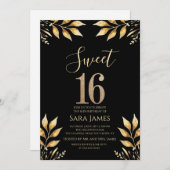 Gilded Glitz Sweet 16 Invitation Kaart (Voorkant / Achterkant)