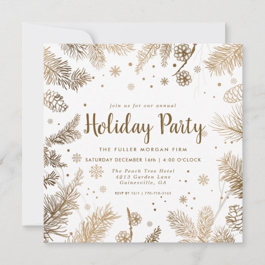 Gilded Gold Corporate Holiday Party Invitation (Voorkant)