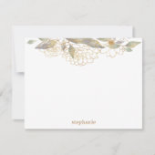 Gilded Gold Flowers Personalized Flat Note Kaart Notitiekaartje (Voorkant)