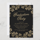 Gilded Gold Graduation Party Invitation Kaart (Voorkant)