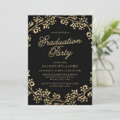 Gilded Gold Graduation Party Invitation Kaart (Staand voorkant)