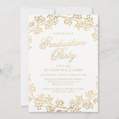 Gilded Gold Graduation Party Invitation Kaart (Voorkant)