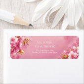 Gilded Gold Leaf Pink Cherry Blossom Etiket (Insitu)