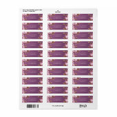 Gilded Gold Leaf Pink Cherry Blossom Purple Etiket (Full Sheet)