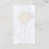 Gilded Gold Roos on Dust Blue Waterverf Informatiekaartje (Achterkant)