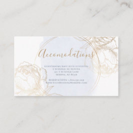 Gilded Gold Roos on Dust Blue Waterverf Informatiekaartje