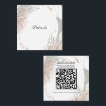 Gilded Gold Sage & Blush Botanical Wedding Details Vierkante Visitekaartje<br><div class="desc">customize however you want</div>