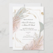Gilded Gold Sage & Blush Botanical Wedding  Kaart (Voorkant)