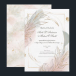 Gilded Gold Sage & Blush Botanical Wedding  Kaart<br><div class="desc">Customize for your event</div>