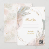 Gilded Gold Sage & Blush Botanical Wedding  Kaart (Voorkant / Achterkant)
