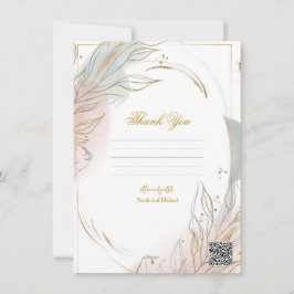 Gilded Gold Sage & Blush Botanical Wedding  Kaart