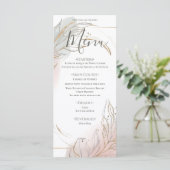 Gilded Gold Sage & Blush Botanical Wedding Menu (Staand voorkant)
