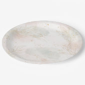 Gilded Gold Sage & Blush Botanical Wedding  Papieren Bordje (Gekanteld)