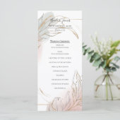 Gilded Gold Sage & Blush Botanical Wedding Program Menu (Staand voorkant)