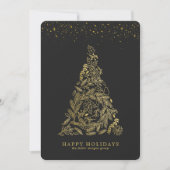 Gilded Gold Tree Corporate Holiday Card Feestdagenkaart (Voorkant)