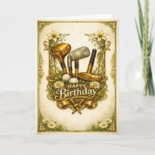 Gilded Golf Antique Birthday Kaart (Voorkant)