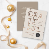 Gilded Grateful Lines Stylish Typography Business Feestdagenkaart