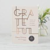 Gilded Grateful Lines Stylish Typography Business Feestdagenkaart (Staand voorkant)