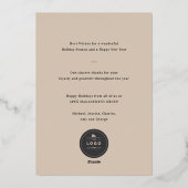 Gilded Grateful Lines Stylish Typography Business Folie Feestdagenkaart (Achterkant)