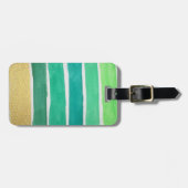 Gilded Green Stripes Bagagelabel (Voorkant horizontaal)