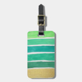 Gilded Green Stripes Bagagelabel (Voorkant verticaal)