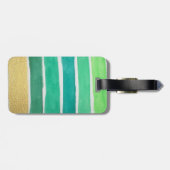 Gilded Green Stripes Bagagelabel (Achterkant horizontaal)