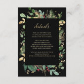 Gilded Greenery Black | Details kerstgast Informatiekaartje (Voorkant)