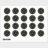 Gilded Greenery Black | Goudkerstavond Ronde Sticker (Vel)