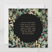 Gilded Greenery Black | Kerst met weiden en foto's Feestdagenkaart (Achterkant)