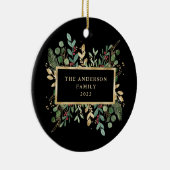 Gilded Greenery Black | Kerstfeestdag Keramisch Ornament (Rechts)