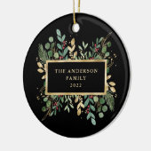 Gilded Greenery Black | Kerstfeestdag Keramisch Ornament (Links)