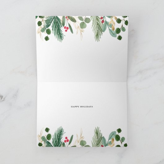 Gilded Greenery Black | Kerstmis Feestdagen Kaart (Binnen)