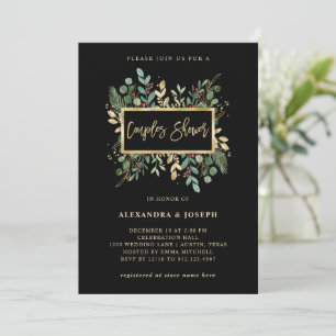 Gilded Greenery Black Kerststellen — Shower Kaart