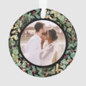 Gilded Greenery Black Married en Merry Two Photo Ornament (achterkant)