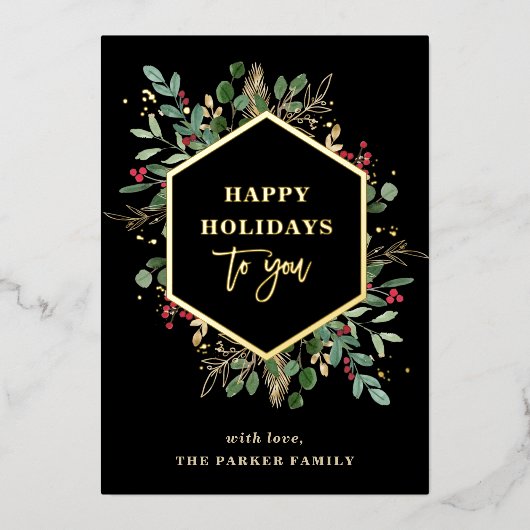 Gilded Greenery Foto terug | Prettige feestdagen G (Voorkant)