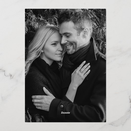 Gilded Greenery Foto terug | Vroegere kerstgoud Folie Feestdagenkaart (Achterkant)