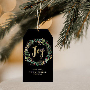 Gilded Greenery on Black Joy Cadeaulabel